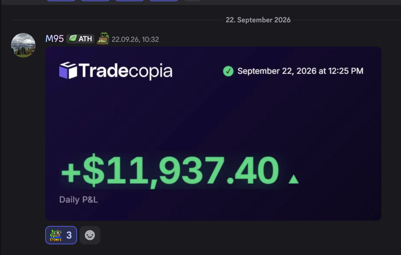 Member daily P&L — +$11,937.40 daily P&L · Sep 22, 2026
