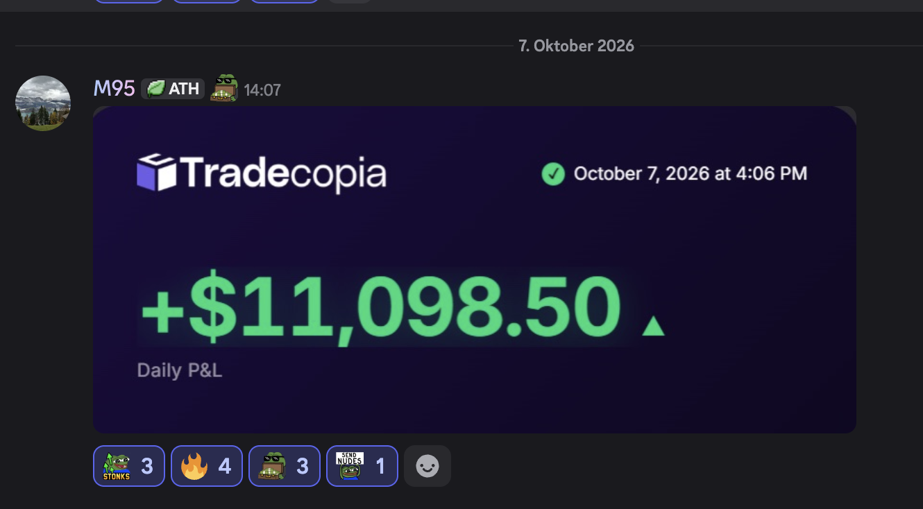 Member daily P&L — +$11,098.50 daily P&L · Oct 7, 2026